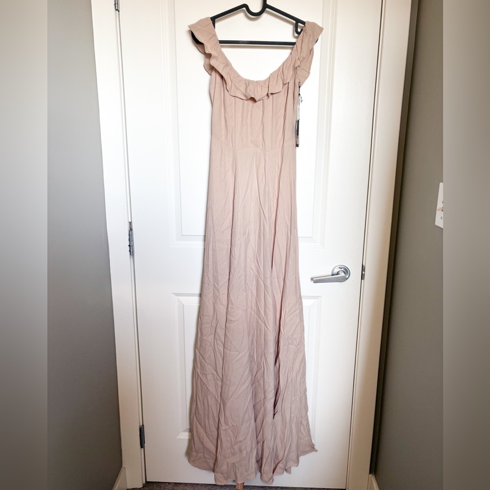 NEW NWT Reformation Verbena Dress Blush Pink Ruffle Maxi Size 2 - Picture 8 of 12